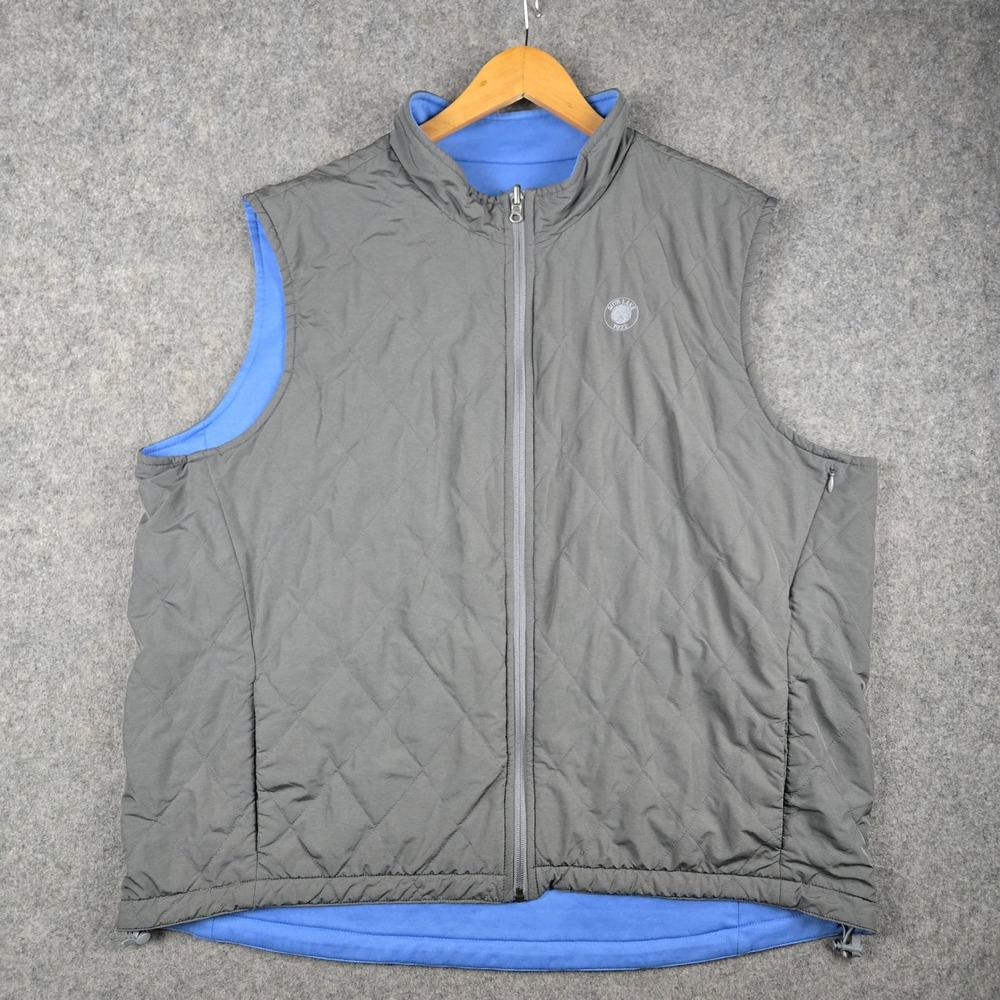 Peter Millar Reversible Vest Mens 2XL Blue Quilted Golf Performance Ruth Lake